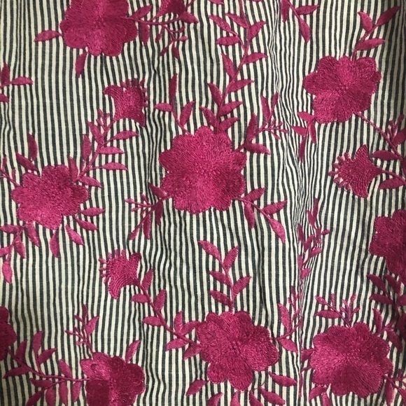 Savanna Jane pink embroidered stripe blouse small - Picture 4 of 8